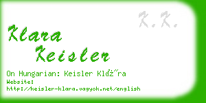 klara keisler business card